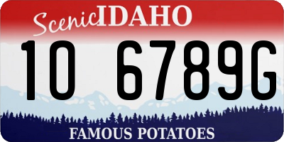 ID license plate 1O6789G