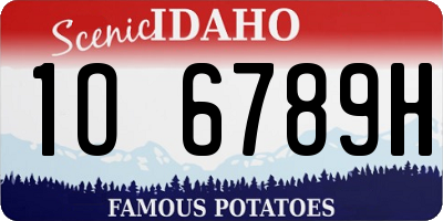 ID license plate 1O6789H