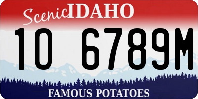ID license plate 1O6789M