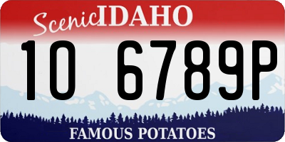 ID license plate 1O6789P