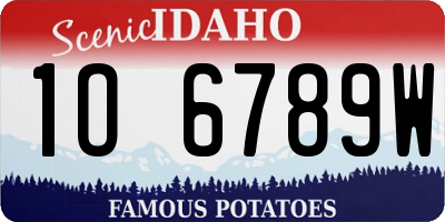 ID license plate 1O6789W