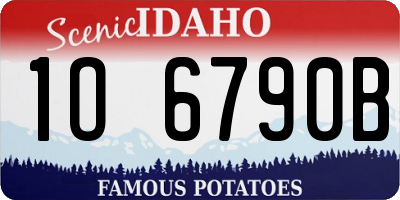 ID license plate 1O6790B