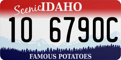 ID license plate 1O6790C