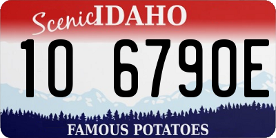 ID license plate 1O6790E