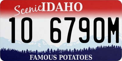 ID license plate 1O6790M