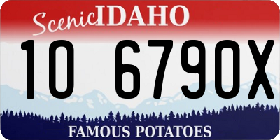 ID license plate 1O6790X