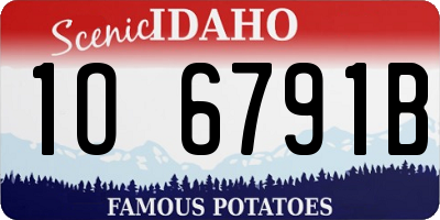 ID license plate 1O6791B