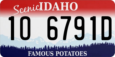 ID license plate 1O6791D