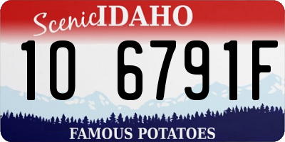 ID license plate 1O6791F