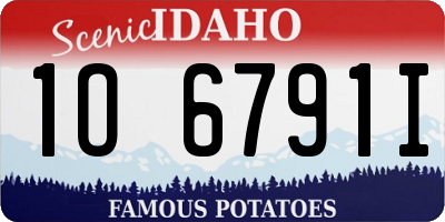 ID license plate 1O6791I