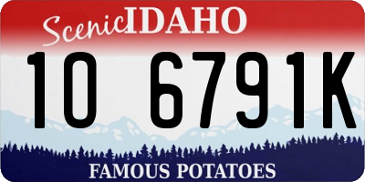 ID license plate 1O6791K