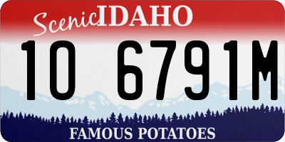 ID license plate 1O6791M