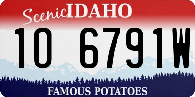 ID license plate 1O6791W