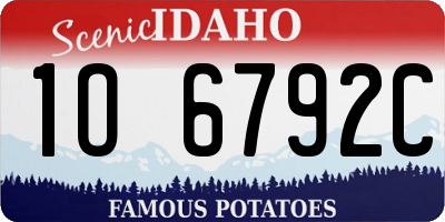 ID license plate 1O6792C