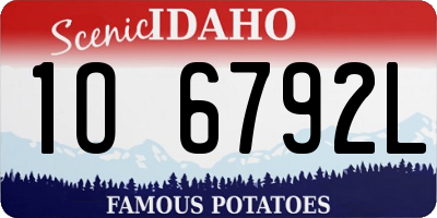 ID license plate 1O6792L
