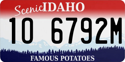 ID license plate 1O6792M