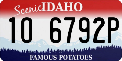 ID license plate 1O6792P