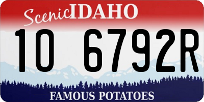 ID license plate 1O6792R