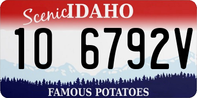 ID license plate 1O6792V