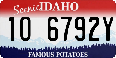 ID license plate 1O6792Y