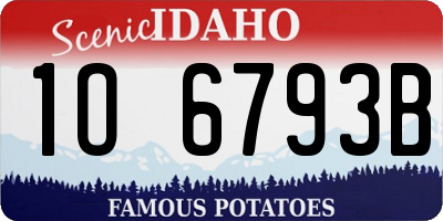 ID license plate 1O6793B