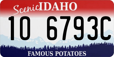 ID license plate 1O6793C