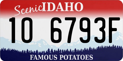 ID license plate 1O6793F