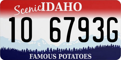 ID license plate 1O6793G
