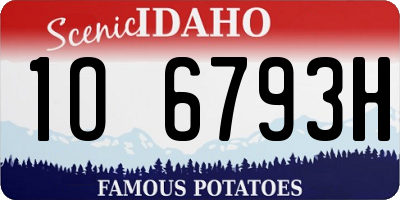 ID license plate 1O6793H