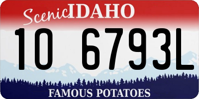 ID license plate 1O6793L