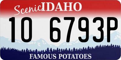 ID license plate 1O6793P
