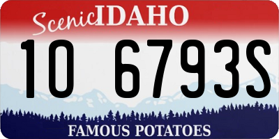 ID license plate 1O6793S