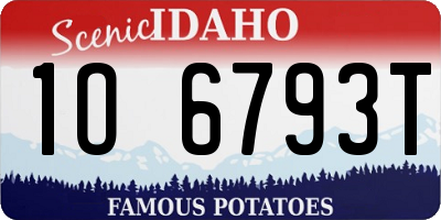 ID license plate 1O6793T