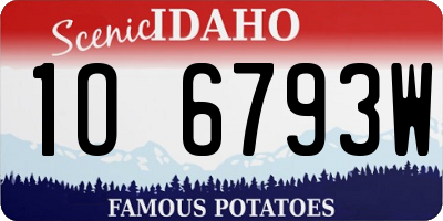 ID license plate 1O6793W
