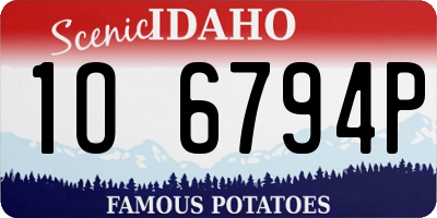 ID license plate 1O6794P