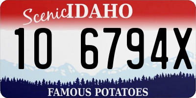ID license plate 1O6794X