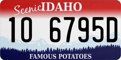 ID license plate 1O6795D