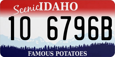 ID license plate 1O6796B