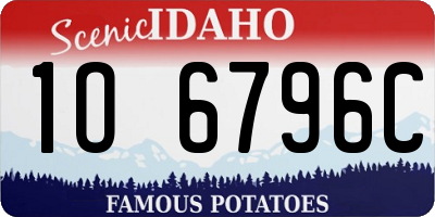 ID license plate 1O6796C