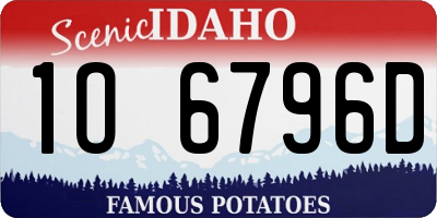 ID license plate 1O6796D