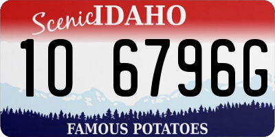 ID license plate 1O6796G