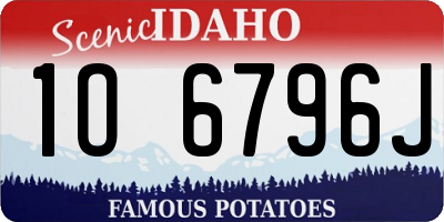ID license plate 1O6796J