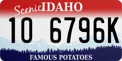ID license plate 1O6796K