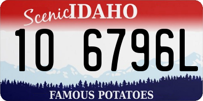 ID license plate 1O6796L