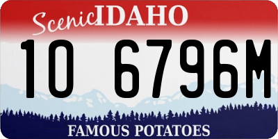 ID license plate 1O6796M