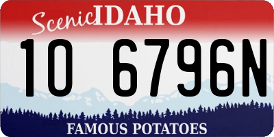 ID license plate 1O6796N
