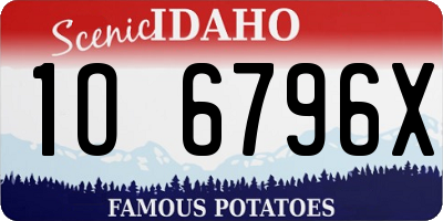 ID license plate 1O6796X