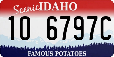 ID license plate 1O6797C