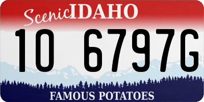 ID license plate 1O6797G