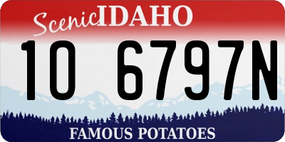 ID license plate 1O6797N